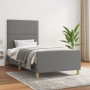 Estructura de cama con cabecero de tela gris oscuro 90x190 cm de , Camas y somieres - Ref: Foro24-3124937, Precio: 132,99 €, ...