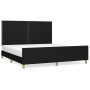 Estructura de cama con cabecero de tela negro 180x200 cm de , Camas y somieres - Ref: Foro24-3124994, Precio: 225,08 €, Descu...