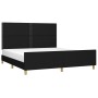 Estructura de cama con cabecero de tela negro 180x200 cm de , Camas y somieres - Ref: Foro24-3124994, Precio: 225,08 €, Descu...