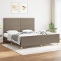 Bed frame with headboard in taupe gray fabric 180x200 cm by , Beds and slatted bases - Ref: Foro24-3124996, Price: 240,31 €, ...