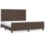 Brown synthetic leather headboard bed frame 180x200 cm by , Beds and slatted bases - Ref: Foro24-3125527, Price: 261,92 €, Di...