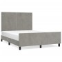 Estructura de cama con cabecero terciopelo gris claro 140x190cm de , Camas y somieres - Ref: Foro24-3125696, Precio: 214,86 €...