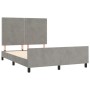 Estructura de cama con cabecero terciopelo gris claro 140x190cm de , Camas y somieres - Ref: Foro24-3125696, Precio: 214,86 €...