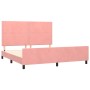 Pink velvet bed frame with headboard 160x200 cm by , Beds and slatted bases - Ref: Foro24-3125707, Price: 223,38 €, Discount: %