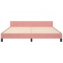 Pink velvet bed frame with headboard 160x200 cm by , Beds and slatted bases - Ref: Foro24-3125707, Price: 223,38 €, Discount: %