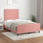 Estructura de cama con cabecero de terciopelo rosa 120x200 cm de , Camas y somieres - Ref: Foro24-3125689, Precio: 174,63 €, ...