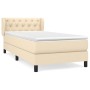 Cama box spring con colchón tela color crema 80x200 cm de , Camas y somieres - Ref: Foro24-3126442, Precio: 279,27 €, Descuen...