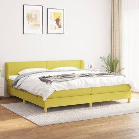 Cama box spring con colchón tela verde 200x200 cm de , Camas y somieres - Ref: Foro24-3126676, Precio: 587,99 €, Descuento: %