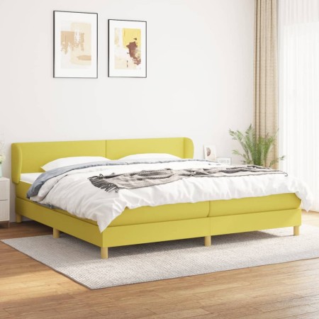 Cama box spring con colchón tela verde 200x200 cm de , Camas y somieres - Ref: Foro24-3126676, Precio: 587,85 €, Descuento: %