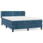 Box spring bed with dark blue velvet mattress 140x190 cm by , Beds and slatted bases - Ref: Foro24-3127431, Price: 424,21 €, ...