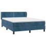 Box spring bed with dark blue velvet mattress 140x190 cm by , Beds and slatted bases - Ref: Foro24-3127431, Price: 424,21 €, ...