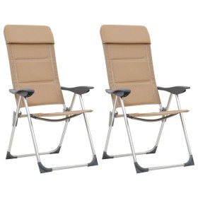 Aluminum camping chairs 2 units cream 58x69x111 cm by vidaXL, camping furniture - Ref: Foro24-44314, Price: 125,99 €, Discoun...