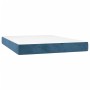 Box spring bed with dark blue velvet mattress 140x190 cm by , Beds and slatted bases - Ref: Foro24-3127431, Price: 424,21 €, ...