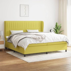 Box spring bed with green fabric mattress 200x200 cm by , Beds and slatted bases - Ref: Foro24-3128156, Price: 639,99 €, Disc...