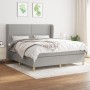 Cama box spring con colchón tela gris claro 160x200 cm de , Camas y somieres - Ref: Foro24-3128453, Precio: 573,84 €, Descuen...