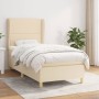 Box spring bed with cream fabric mattress 100x200 cm by , Beds and slatted bases - Ref: Foro24-3128426, Price: 396,99 €, Disc...