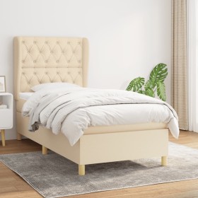 Box spring bed with cream fabric mattress 80x200 cm by , Beds and slatted bases - Ref: Foro24-3128722, Price: 343,97 €, Disco...