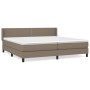 Box spring bed with taupe gray fabric mattress 200x200 cm by , Beds and slatted bases - Ref: Foro24-3129661, Price: 615,38 €,...