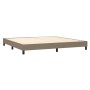 Box spring bed with taupe gray fabric mattress 200x200 cm by , Beds and slatted bases - Ref: Foro24-3129661, Price: 615,38 €,...