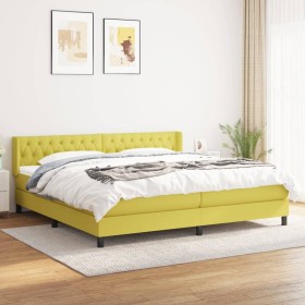 Box spring bed with green fabric mattress 200x200 cm by , Beds and slatted bases - Ref: Foro24-3129984, Price: 601,99 €, Disc...