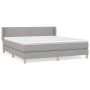 Box spring bed with light gray fabric mattress 160x200 cm by , Beds and slatted bases - Ref: Foro24-3130201, Price: 512,18 €,...