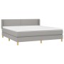 Box spring bed with light gray fabric mattress 160x200 cm by , Beds and slatted bases - Ref: Foro24-3130201, Price: 512,18 €,...