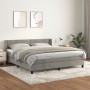 Cama box spring con colchón terciopelo gris claro 160x200 cm de , Camas y somieres - Ref: Foro24-3130907, Precio: 491,78 €, D...