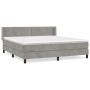 Cama box spring con colchón terciopelo gris claro 160x200 cm de , Camas y somieres - Ref: Foro24-3130907, Precio: 491,78 €, D...