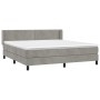 Boxspringbett mit hellgrauer Samtmatratze 160x200 cm von , Betten und Lattenroste - Ref: Foro24-3130907, Preis: 492,63 €, Rab...