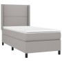 Box spring bed with light gray fabric mattress 90x200 cm by , Beds and slatted bases - Ref: Foro24-3131321, Price: 355,69 €, ...