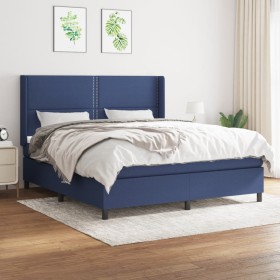 Box spring bed with blue fabric mattress 180x200 cm by , Beds and slatted bases - Ref: Foro24-3131375, Price: 599,18 €, Disco...