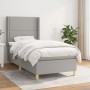 Box spring bed with light gray fabric mattress 80x200 cm by , Beds and slatted bases - Ref: Foro24-3131865, Price: 322,20 €, ...