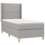 Box spring bed with light gray fabric mattress 80x200 cm by , Beds and slatted bases - Ref: Foro24-3131865, Price: 322,20 €, ...