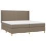 Box spring bed with taupe gray fabric mattress 200x200 cm by , Beds and slatted bases - Ref: Foro24-3131941, Price: 735,67 €,...