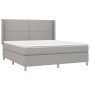 Box spring bed with light gray fabric mattress 180x200 cm by , Beds and slatted bases - Ref: Foro24-3131929, Price: 632,71 €,...