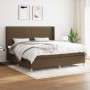 Cama box spring con colchón tela marrón oscuro 200x200 cm de , Camas y somieres - Ref: Foro24-3132100, Precio: 685,73 €, Desc...