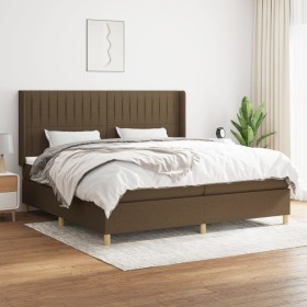 Box spring bed with dark brown fabric mattress 200x200 cm by , Beds and slatted bases - Ref: Foro24-3132180, Price: 686,00 €,...