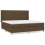 Cama box spring con colchón tela marrón oscuro 200x200 cm de , Camas y somieres - Ref: Foro24-3132180, Precio: 686,00 €, Desc...