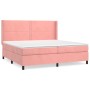 Box spring bed with pink velvet mattress 200x200 cm by , Beds and slatted bases - Ref: Foro24-3132644, Price: 634,40 €, Disco...