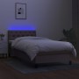 Box spring bed with mattress and taupe gray LED lights 80x200 cm by , Beds and slatted bases - Ref: Foro24-3133353, Price: 29...