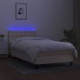 Box spring bed mattress and LED lights cream fabric 80x200 cm by , Beds and slatted bases - Ref: Foro24-3133434, Price: 255,3...