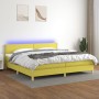 Cama box spring con colchón y LED tela verde 200x200 cm de , Camas y somieres - Ref: Foro24-3133668, Precio: 539,65 €, Descue...