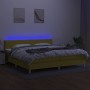 Cama box spring con colchón y LED tela verde 200x200 cm de , Camas y somieres - Ref: Foro24-3133668, Precio: 565,99 €, Descue...