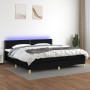 Cama box spring con colchón LED tela negro 200x200 cm de , Camas y somieres - Ref: Foro24-3133663, Precio: 614,66 €, Descuent...