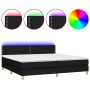 Cama box spring con colchón LED tela negro 200x200 cm de , Camas y somieres - Ref: Foro24-3133663, Precio: 614,66 €, Descuent...