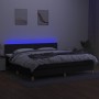 Cama box spring con colchón LED tela negro 200x200 cm de , Camas y somieres - Ref: Foro24-3133663, Precio: 614,66 €, Descuent...