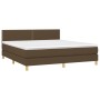 Box spring bed with LED mattress dark brown fabric 180x200 cm by , Beds and slatted bases - Ref: Foro24-3133656, Price: 539,8...