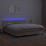 Cama box spring colchón LED cuero sintético capuchino 180x200cm de , Camas y somieres - Ref: Foro24-3134182, Precio: 577,82 €...