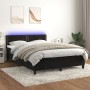 Box spring bed with mattress and LED black velvet 140x190 cm by , Beds and slatted bases - Ref: Foro24-3134341, Price: 421,99...