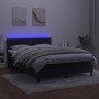 Box spring bed with mattress and LED black velvet 140x190 cm by , Beds and slatted bases - Ref: Foro24-3134341, Price: 421,99...